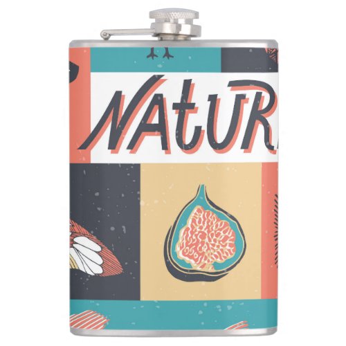 Nature Elements Retro Style Icons Flask