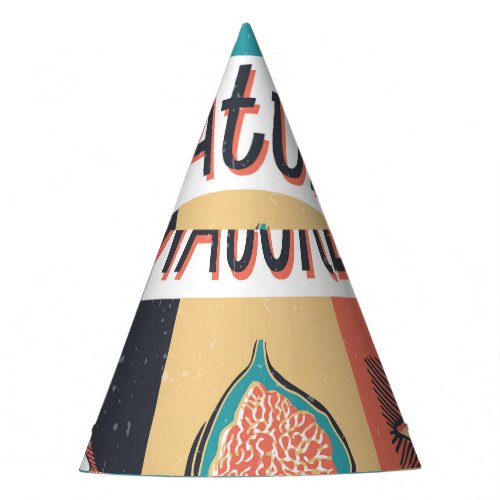 Nature Elements Retro Style Icons Party Hat