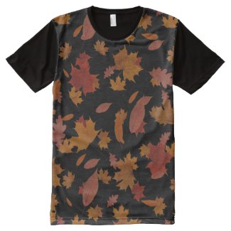 Nature Falling Autumn Leaves on Custom Black