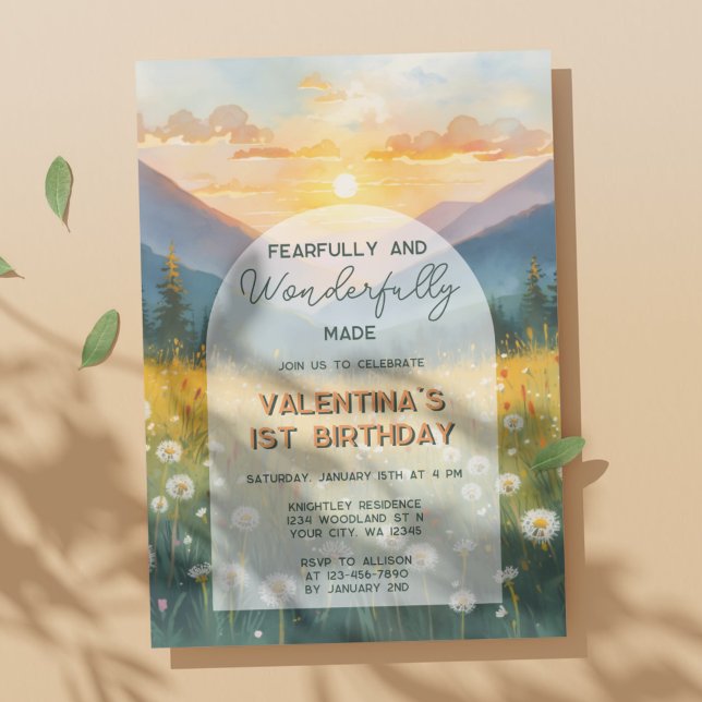 Nature Fearfully & Wonderfully Made Bible Birthday Invitation (Creator Uploaded)