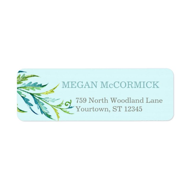 Nature Fern Aqua/Teal Label (Front)