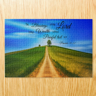 Nature Field Proverbs 10:22 Bible verse Jigsaw Puzzle