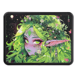 Nature Floral Greenery Fantasy Anime Girl Hitch Cover