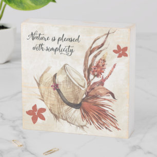 Nature Floral Hat Wood Box Sign