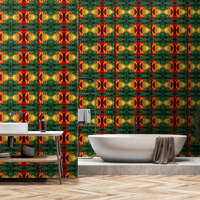 Nature Floral Pattern Wallpaper  (Bathroom)