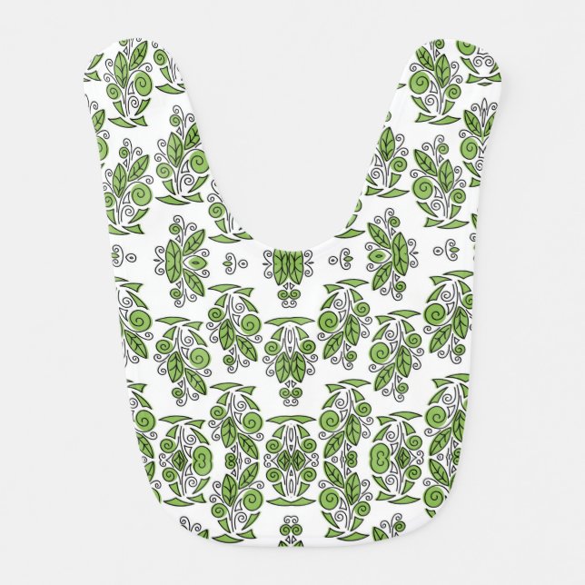 Nature flower seamless pattern baby bib (Front)