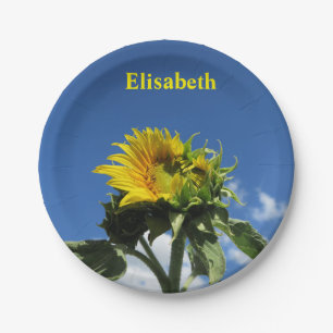 nature, flower, summer, sunflower, blossom,floral, paper plates