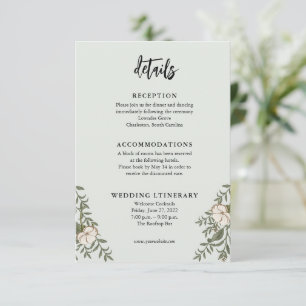 Nature Flower Wedding Invitation Enclosure cards