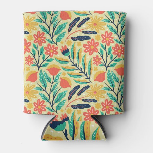 Nature Foliage Floral Seamless Pattern Can Cooler