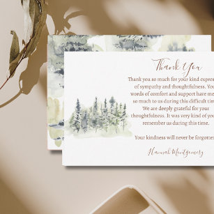 Nature Forest Funeral Sympathy Thank You Card  
