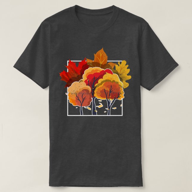 Nature Forest Leaves Autumn Trees Fall 742  T-Shirt (Design Front)