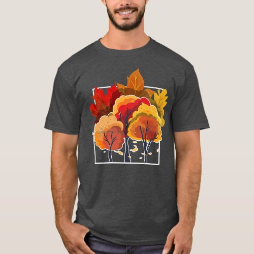 Nature Forest Leaves Autumn Trees Fall 742  T_Shirt