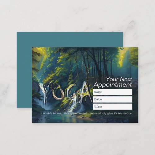 Nature Forest YOGA Hidden Text Meditation Teacher Appointment Card