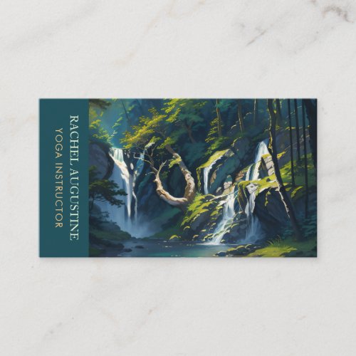 Nature Forest YOGA Hidden Text Meditation Teacher Business Card