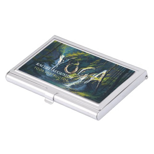 Nature Forest YOGA Hidden Text Meditation Teacher Business Card Case