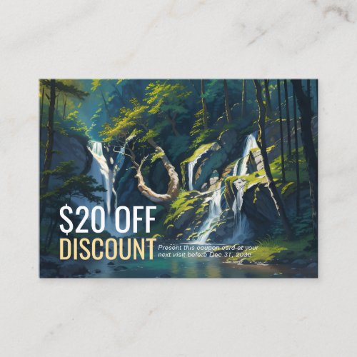 Nature Forest YOGA Hidden Text Meditation Teacher Discount Card