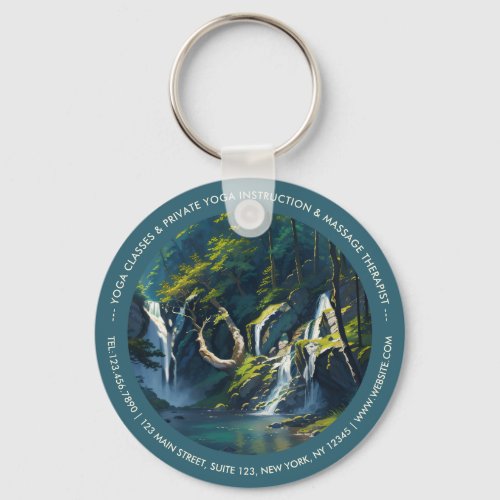 Nature Forest YOGA Hidden Text Meditation Teacher Keychain