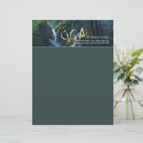 Nature Forest YOGA Hidden Text Meditation Teacher Letterhead