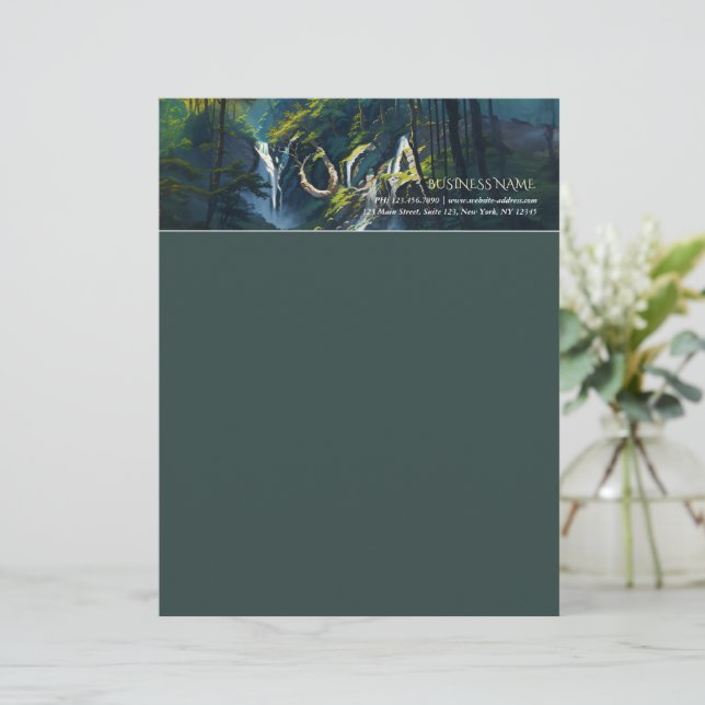 Nature Forest YOGA Hidden Text Meditation Teacher Letterhead (Standing Front)