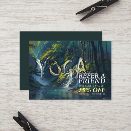 Nature Forest YOGA Hidden Text Meditation Teacher Referral Card
