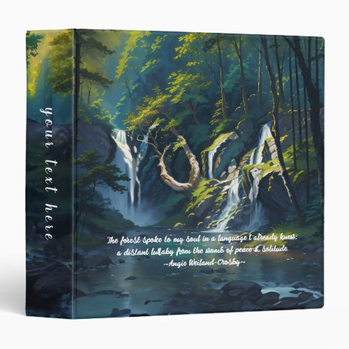 Nature Forest YOGA Hidden Text Reiki Master Quotes 3 Ring Binder