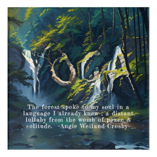 Nature Forest YOGA Hidden Text Reiki Master Quotes Acrylic Print