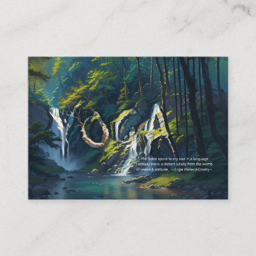 Nature Forest YOGA Hidden Text Reiki Master Quotes Appointment Card