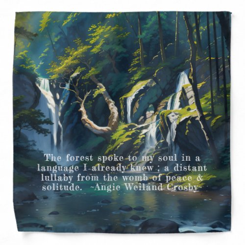 Nature Forest YOGA Hidden Text Reiki Master Quotes Bandana