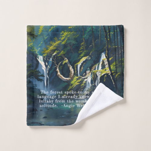 Nature Forest YOGA Hidden Text Reiki Master Quotes Bath Towel Set