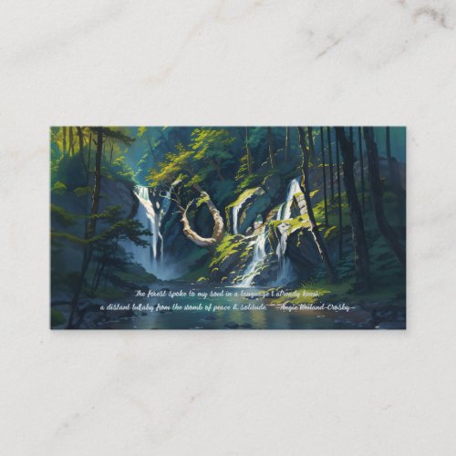 Nature Forest YOGA Hidden Text Reiki Master Quotes Business Card