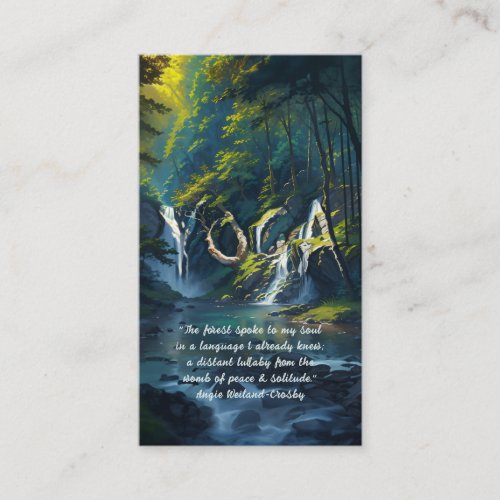Nature Forest YOGA Hidden Text Reiki Master Quotes Business Card