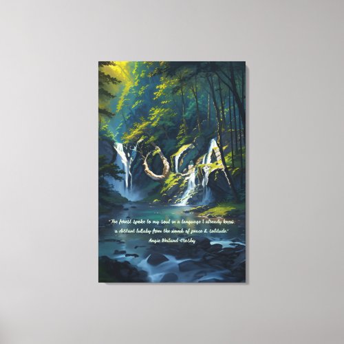 Nature Forest YOGA Hidden Text Reiki Master Quotes Canvas Print