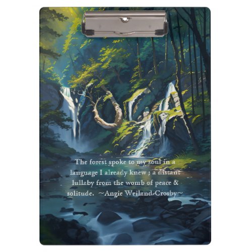 Nature Forest YOGA Hidden Text Reiki Master Quotes Clipboard