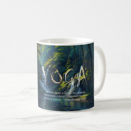 Nature Forest YOGA Hidden Text Reiki Master Quotes Coffee Mug