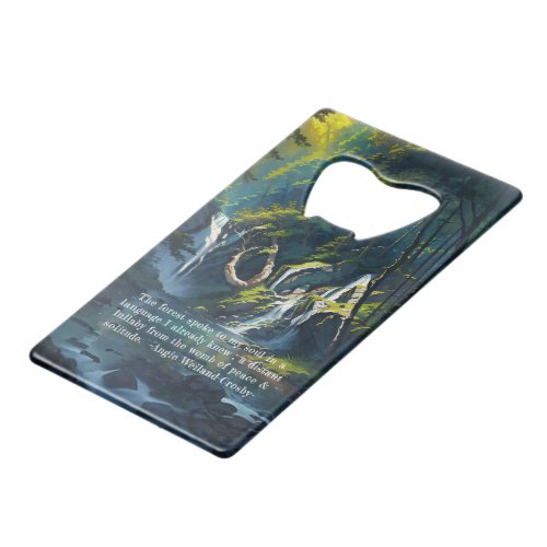 Nature Forest YOGA Hidden Text Reiki Master Quotes Credit Card Bottle Opener