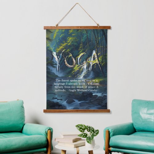 Nature Forest YOGA Hidden Text Reiki Master Quotes Hanging Tapestry
