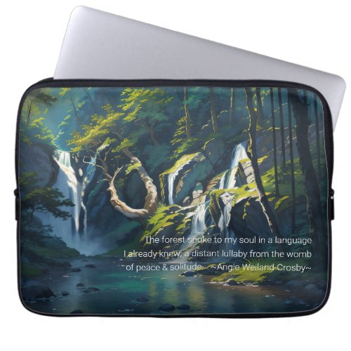 Nature Forest YOGA Hidden Text Reiki Master Quotes Laptop Sleeve
