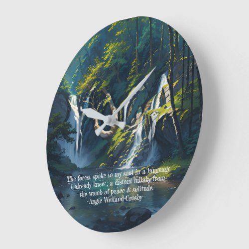 Nature Forest YOGA Hidden Text Reiki Master Quotes Large Clock