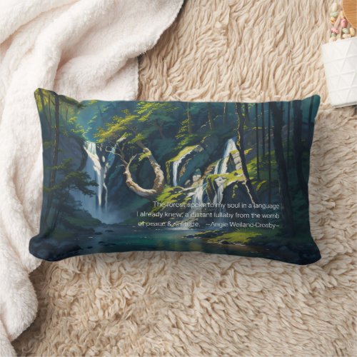 Nature Forest YOGA Hidden Text Reiki Master Quotes Lumbar Pillow