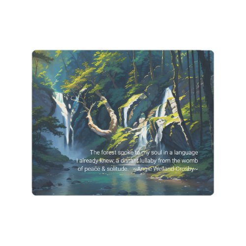 Nature Forest YOGA Hidden Text Reiki Master Quotes Metal Print