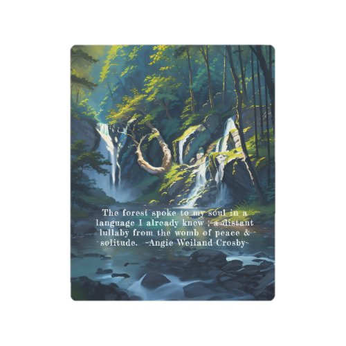 Nature Forest YOGA Hidden Text Reiki Master Quotes Metal Print