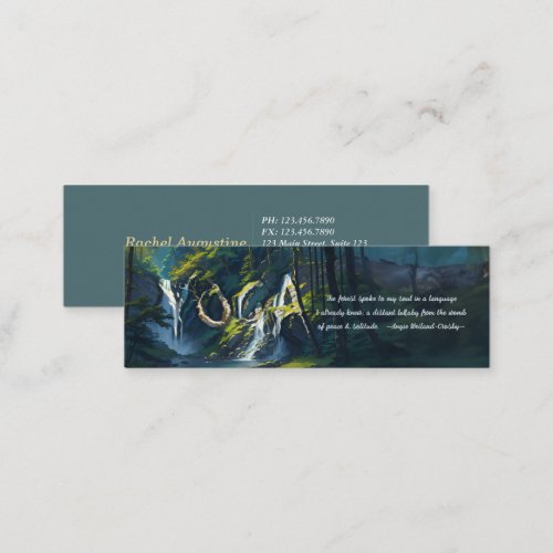 Nature Forest YOGA Hidden Text Reiki Master Quotes Mini Business Card
