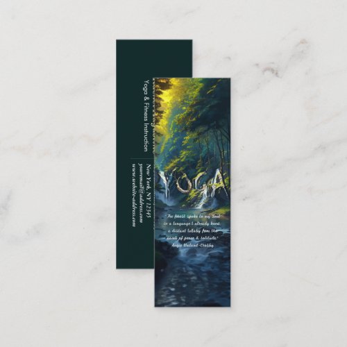 Nature Forest YOGA Hidden Text Reiki Master Quotes Mini Business Card