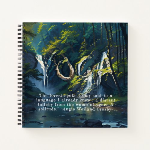 Nature Forest YOGA Hidden Text Reiki Master Quotes Notebook