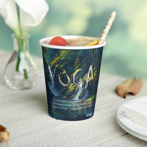 Nature Forest YOGA Hidden Text Reiki Master Quotes Paper Cups