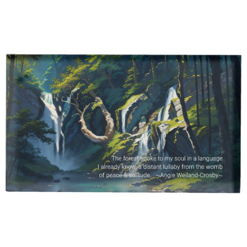 Nature Forest YOGA Hidden Text Reiki Master Quotes Place Card Holder