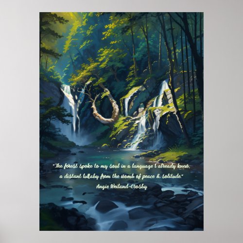 Nature Forest YOGA Hidden Text Reiki Master Quotes Poster