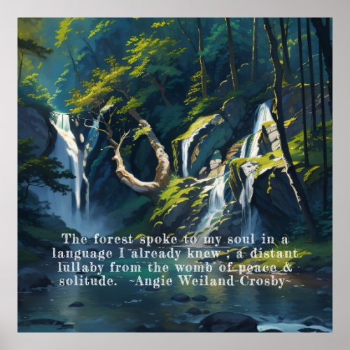 Nature Forest YOGA Hidden Text Reiki Master Quotes Poster
