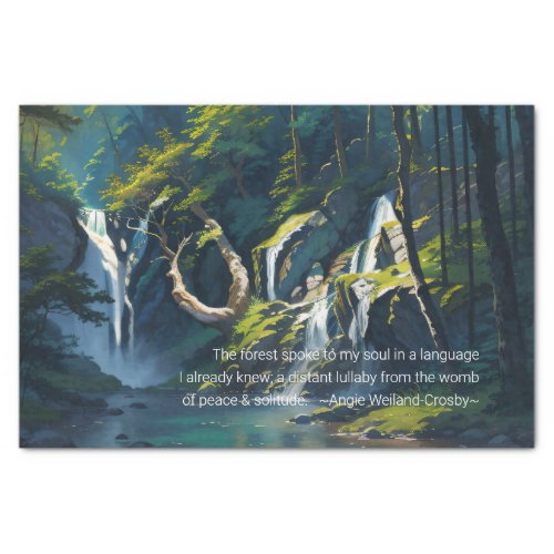 Nature Forest YOGA Hidden Text Reiki Master Quotes Tissue Paper