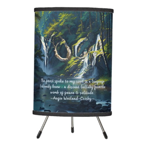 Nature Forest YOGA Hidden Text Reiki Master Quotes Tripod Lamp